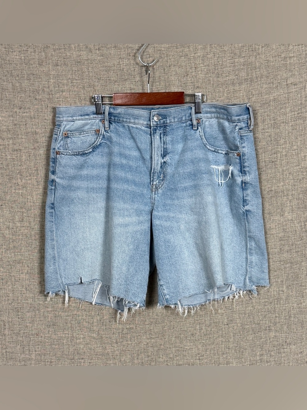 American Eagle Outfitters Light Blue Distressed Perfect Bermuda Short